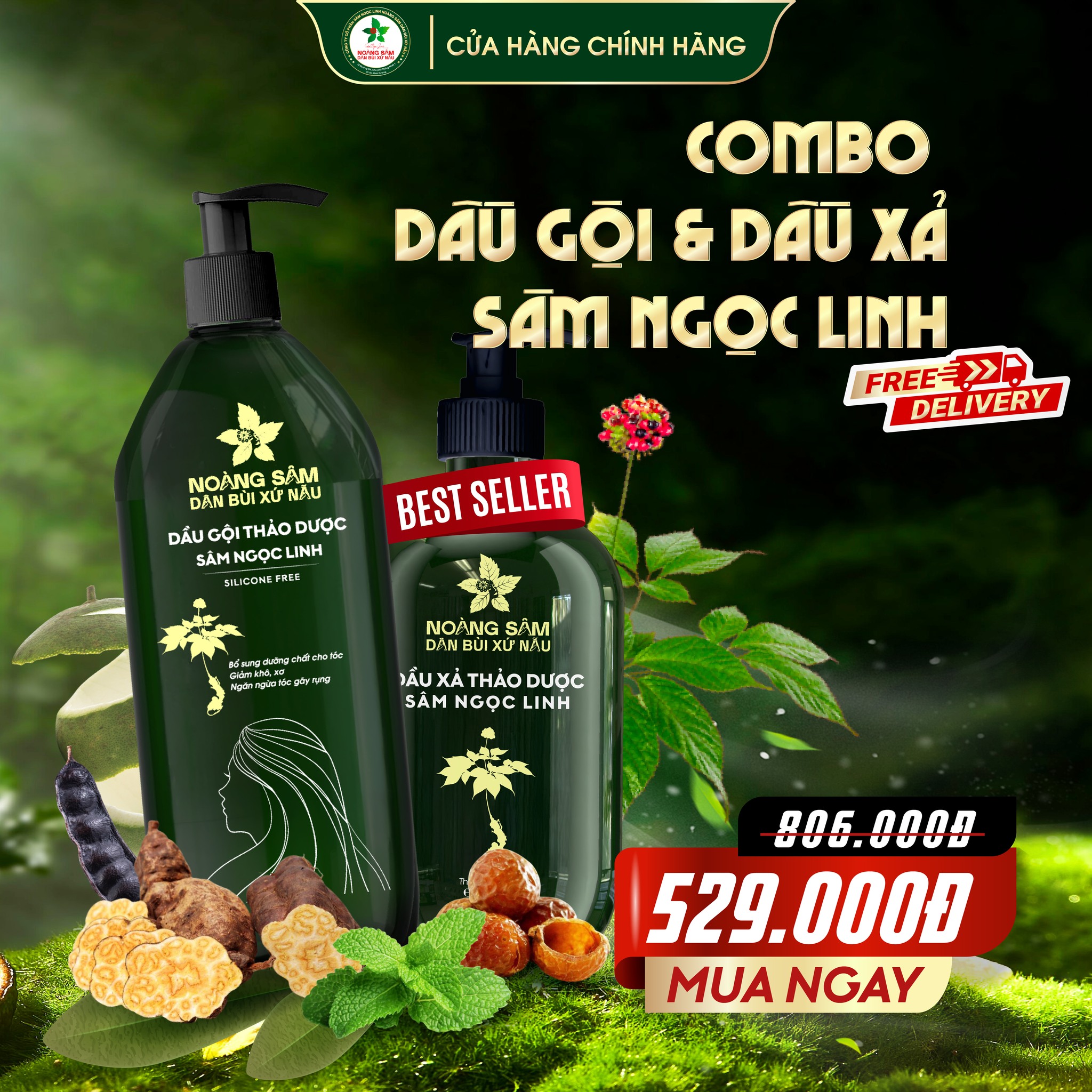 Combo dầu gội- dầu xả Sâm Ngọc Linh